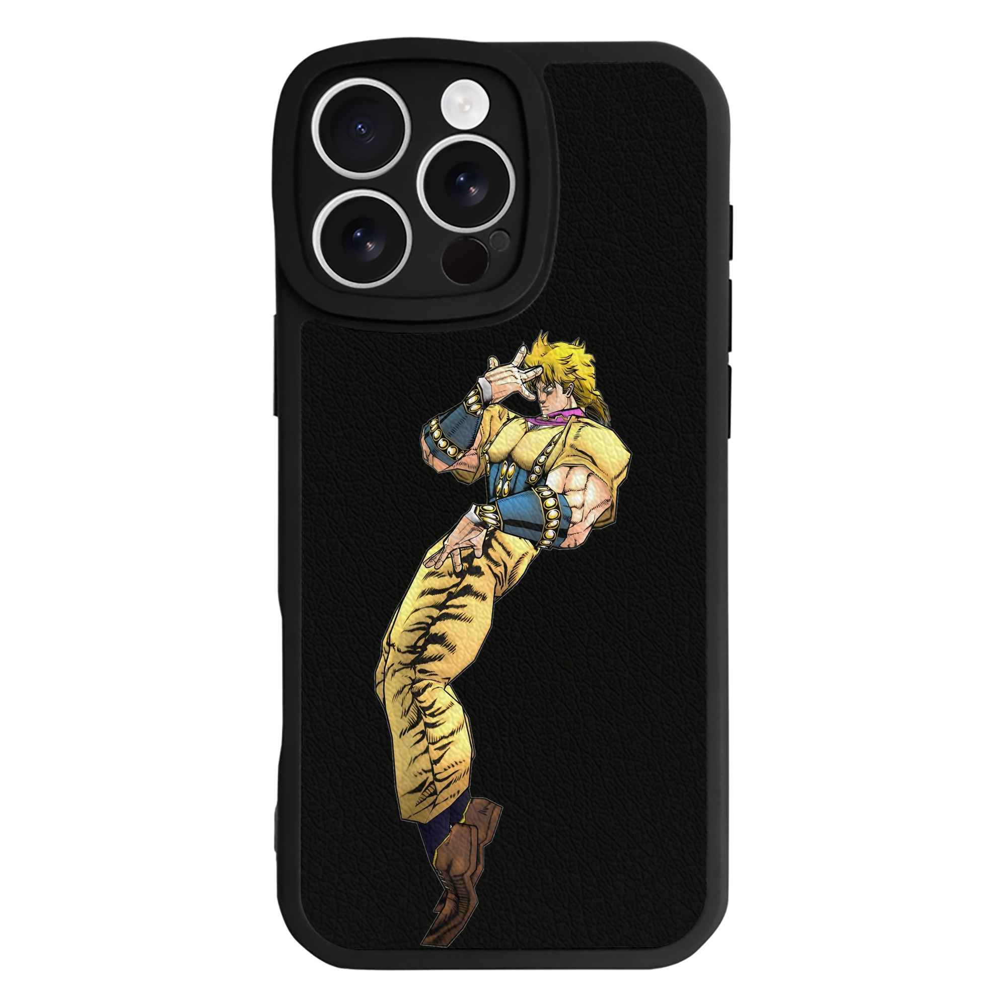 （画像用） ジョジョの奇妙な冒険 ディオ?ブランドー JoJo's Bizarre Adventure Dio Brando 【iPhone 16シリーズ対応】シリコンスマホケース（レザー調） 材質：シリコン